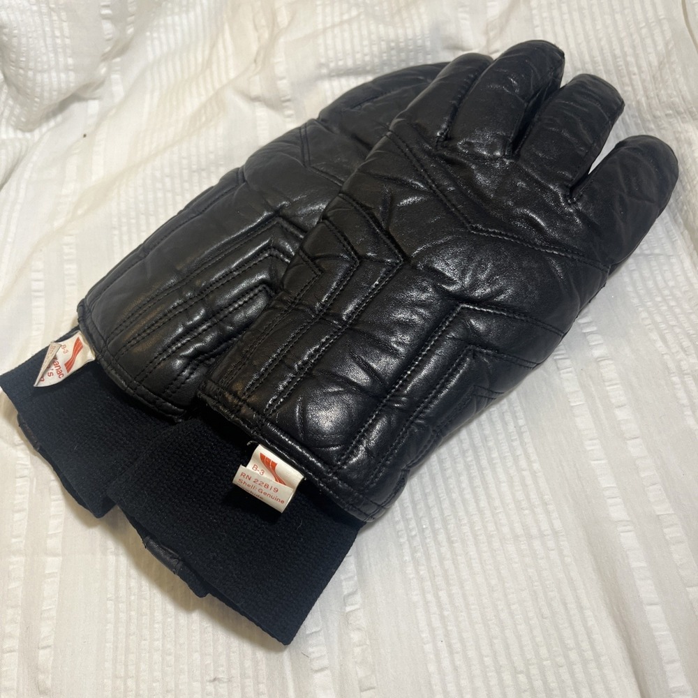 Saranac Men's Black Medium Cowhide Leather Gloves Winter Ski Snow Outdoor